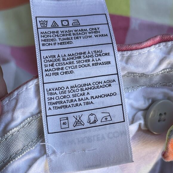 Hurley Juniors Short Shorts Size 9 Multicolor‎ Flat Front Low Rise Y2K Rainbow - Picture 5 of 10